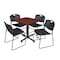 Kobe Kobe Square Table & Chair Set, Wood, Metal, Polypropylene Top TKB3030CH44BK - alternate 1